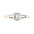 thumbnail image 1 of Clara Pucci 14K Rose Gold 0.8ct Moissanite Three-Stone Ring for Women, 1 of 8