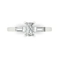 thumbnail image 1 of 0.8 ct Emerald Cut Moissanite Three-Stone Engagement Ring for Women in 18K White Gold, 1 of 5