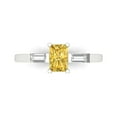 thumbnail image 1 of 0.8 ct Emerald Cut Natural Citrine 3 Stone 14K White Gold Womens Engagement Ring, 1 of 5