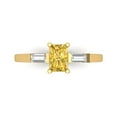 thumbnail image 1 of 0.8 ct Emerald Cut Natural Citrine Three-Stone Engagement Ring for Women in 18K Yellow Gold, 1 of 5