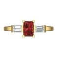 thumbnail image 1 of 0.8 ct Emerald Cut Natural Garnet Three-Stone Engagement Ring for Women in 18K Yellow Gold, 1 of 5