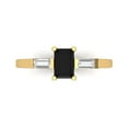 thumbnail image 1 of Clara Pucci 14K Yellow Gold 0.8ct Onyx Three-Stone Ring for Women, 1 of 8