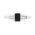 thumbnail image 1 of 0.8 ct Emerald Cut Natural Onyx Three-Stone Engagement Ring for Women in 18K White Gold, 1 of 5