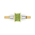 thumbnail image 1 of Clara Pucci 14K Yellow Gold 0.8ct Peridot Three-Stone Ring for Women, 1 of 8