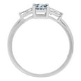 thumbnail image 1 of 0.8 ct Emerald Cut Natural Sky Blue Topaz Three-Stone Engagement Ring for Women in 14K White Gold, 1 of 2