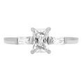 thumbnail image 1 of 0.8 ct Emerald Cut Real Genuine Natural Diamond VS1-VS2 J-K 18K White Gold Three-Stone Promise Wedding Statement Engagement Designer Ring size 7.5, 1 of 7
