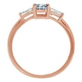 thumbnail image 1 of 0.8 ct Emerald Cut Simulated Blue Diamond Three-Stone Engagement Ring for Women in 18K Rose Gold, 1 of 2