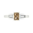 thumbnail image 1 of Clara Pucci 14K White Gold Solid Gold Champagne Three-Stone Anniversary Ring for Women - 0.8 cttw Emerald Cut, 1 of 8