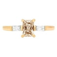 thumbnail image 1 of 0.8 ct Emerald Cut Simulated Champagne Diamond 3 Stone 14K Yellow Gold Womens Engagement Ring, 1 of 3