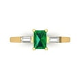 thumbnail image 1 of Clara Pucci 14K Yellow Gold 0.8ct Emerald Three-Stone Ring for Women, 1 of 8