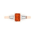 thumbnail image 1 of Clara Pucci 14K Rose Gold 0.8ct Red Three-Stone Ring for Women, 1 of 8
