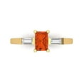 thumbnail image 1 of Clara Pucci 14K Yellow Gold 0.8ct Red Three-Stone Ring for Women, 1 of 8