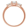 thumbnail image 1 of 0.8 ct Emerald Cut White Sapphire Three-Stone Engagement Ring for Women in 18K Rose Gold, 1 of 2