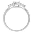 thumbnail image 1 of 0.8 ct Emerald Cut White Sapphire Three-Stone Engagement Ring for Women in 18K White Gold, 1 of 2