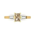 thumbnail image 1 of Clara Pucci 14K Yellow Gold Solid Gold YellowMoissanite Three-Stone Anniversary Ring for Women - 0.8 cttw Emerald Cut, 1 of 8