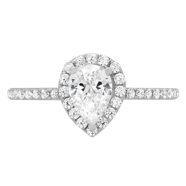 0.8 ct Pear Cut Real Genuine Natural Diamond SI1-SI2 J-K 18K