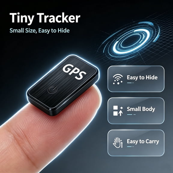 0.8 inch!Hidden Mini GPS Tracker for Vehicles Portable Real Time Magnetic Tracking Device Car Full Global Coverage Location Kids Dogs Trucks Person No Subscription Required Monthly Fee (Mini Size ﻿)