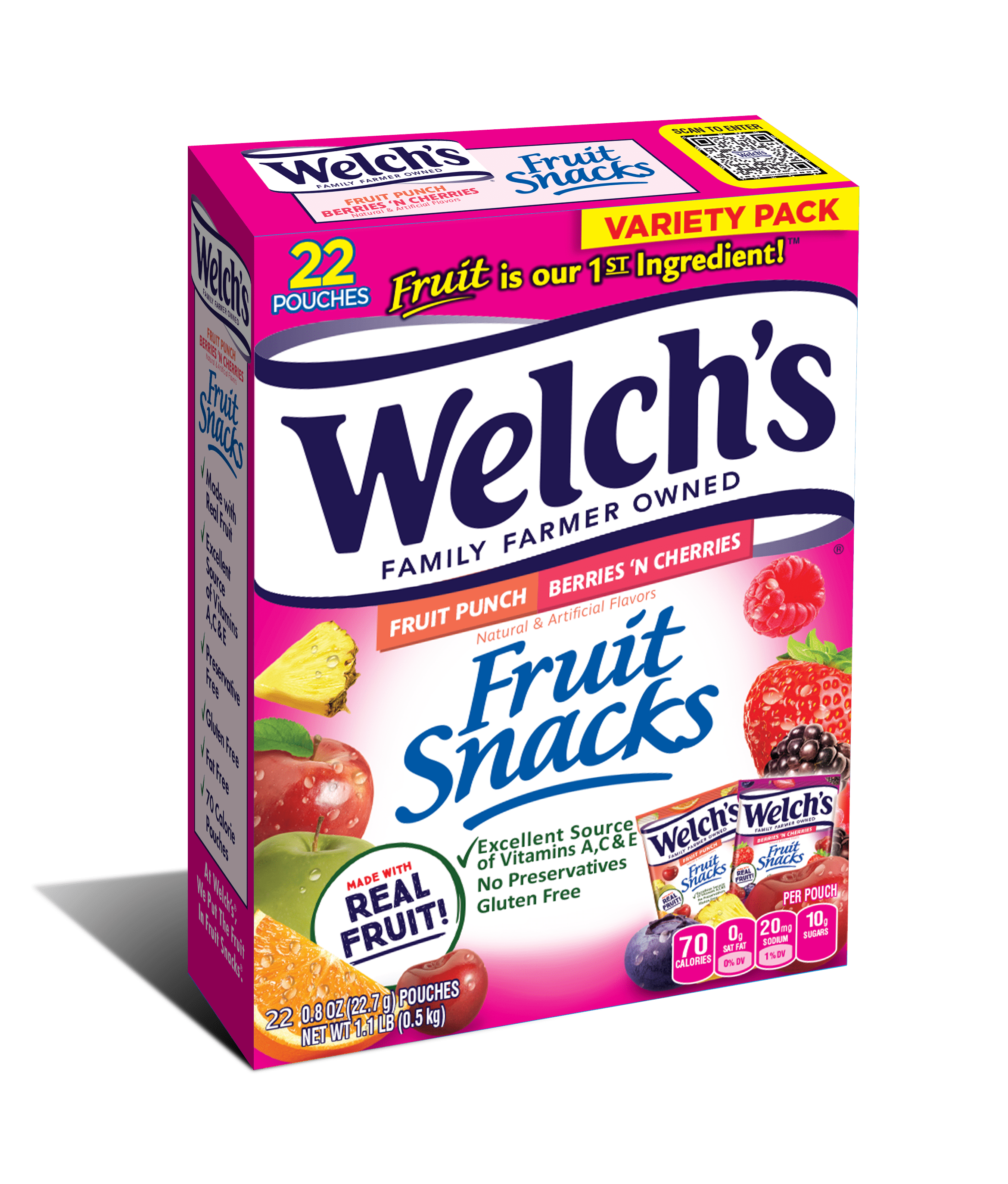 Welch's Fruit Punch and Berries 'N Cherries Fruit Snacks Variety Pack