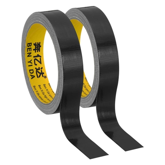 Uxcell 0.8"x0.01" Bookbinding Tape 2 Roll 11 Yard Cloth Bookbinding Repair Tape Book Binding Tape Self Adhesive Black