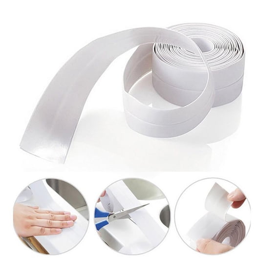 0.8"x10.5Ft White Caulk Tape,Caulk Strips PVC Self Adhesive Caulking Tape Waterproof Edge Protectors for Bathroom Accessories Kitchen Countertop