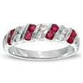 thumbnail image 1 of 0.80 CTTW Natural Heated Ruby & Diamond Band Set, 14K Gold - Size 7, 1 of 1
