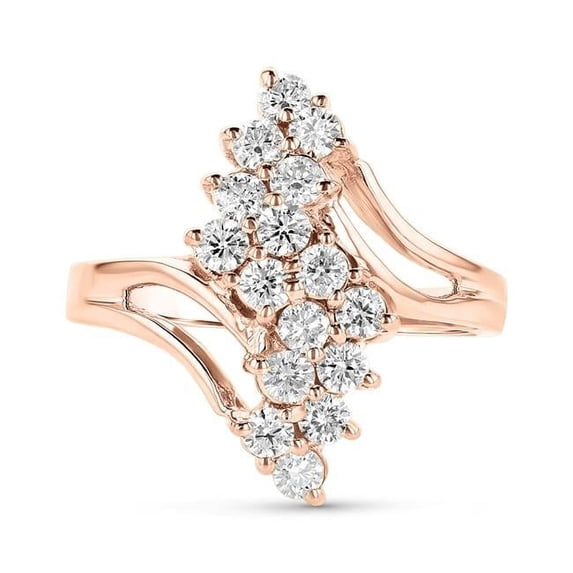 0.80 CTW Diamond Ring, 14K Rose Gold - Size 7