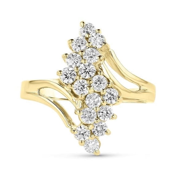 0.80 CTW Diamond Ring, 14K Yellow Gold - Size 9