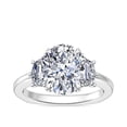 thumbnail image 1 of 0.80 Carat Brilliant Oval Cut Genuine Diamond Three Stone Wonderful Ring for Ladies Solid 14K White Gold Size 10.5, 1 of 7