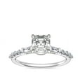 thumbnail image 1 of 0.80 Carat Excellent Asscher Cut Natural Diamond Solitaire with Accents Beautiful Ring for Women in Solid 14K White Gold Size 11.5, 1 of 6