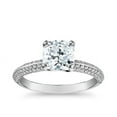 thumbnail image 1 of 0.80 Carat Excellent Cushion Cut Natural Diamond Beautiful Solitaire with Accents Bridal Ring for Bride Solid 14K White Gold Size 5, 1 of 7