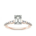 thumbnail image 1 of 0.80 Carat Excellent Emerald Cut Natural Diamond Solitaire with Accents Beautiful Ring for Women Solid 18K Rose Gold Size 11.5, 1 of 6