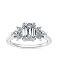 thumbnail image 1 of 0.80 Carat Excellent Emerald Shape Genuine Diamond Latest Design Solitaire Engagement Ring for Ladies Solid 18K White Gold Size 7.5, 1 of 8