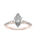 thumbnail image 1 of 0.80 Carat Excellent Marquise Cut Natural Diamond Solitaire with Accents Beautiful Ring for Anniversary Solid 14K Rose Gold Size 4.5, 1 of 6