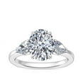 thumbnail image 1 of 0.80 Carat Excellent Oval Cut Natural Diamond Three Stone Beautiful Ring for Anniversary Solid 14K White Gold Size 4.5, 1 of 8