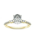 thumbnail image 1 of 0.80 Carat Excellent Oval Cut Natural Diamond Unique Solitaire with Accents Ring for Engagement Solid 14K Yellow Gold Size 8.5, 1 of 6