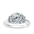 thumbnail image 1 of 0.80 Carat Excellent Round Cut Natural Diamond Three Stone Beautiful Ring for Anniversary Solid 18K White Gold Size 4.5, 1 of 8