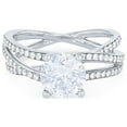 thumbnail image 1 of Diamond-Capitals 0.80 Ct Shiny Round Shape Solitaire Natural Diamond Anniversary Ring for Women Solid 18K White Gold Size 11 (F-G/VS1), 1 of 6