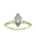 thumbnail image 1 of 0.80 Carat Marquise Cut Real Diamond Beautiful Solitaire with Accents Ring for Engagement in Solid 14K Yellow Gold Size 7, 1 of 6
