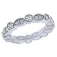 thumbnail image 1 of AFFY 0.80 Carat Round Shape White Natural Diamond Vintage Style Wedding Band Ring 18k Solid White Gold Ring Size-5.5, 1 of 2