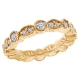 thumbnail image 1 of AFFY 0.80 Carat Round Shape White Natural Diamond Vintage Style Wedding Band Ring 18k Solid Yellow Gold Ring Size-6, 1 of 2