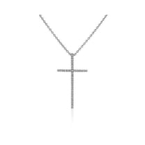 0.80 Carat Stunning Round Cut Natural Diamond Miracle Cross Pendant Necklace for her in Solid 14K White Gold With 18 inches chain