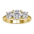 thumbnail image 1 of 0.80 Carat Trendy 3-stone Round Cut Moissanite Engagement Ring for Girls in 18K Yellow Gold Size 5 (D/VVS1) by Diamond-Capitals, 1 of 5