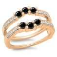 thumbnail image 1 of 0.80 Carat (ctw) 18K Rose Gold Round Cut Black & White Diamond Ladies Anniversary Wedding Band 3 Stone Enhancer Guard Do, 1 of 1