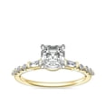 thumbnail image 1 of 0.80 Ct Brilliant Asscher Cut Genuine Diamond Sparkle Solitaire with Accents Engagement Ring for Women Solid 14K Yellow Gold Size 6.5, 1 of 6