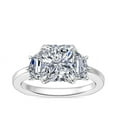 thumbnail image 1 of 0.80 Ct Brilliant Radiant Cut Natural Diamond Elegant Three Stone Wedding Ring for her Solid 14K White Gold Size 6, 1 of 7