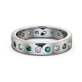 thumbnail image 1 of 0.80 Ct Brilliant Round Cut Sparkle Real Diamond Emerald Gemstone Eternity Band for Wedding 14K White Gold Size 7.5, 1 of 7