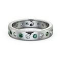 thumbnail image 1 of 0.80 Ct Brilliant Round Cut Sparkle Real Diamond Emerald Gemstone Eternity Band for Wedding 14K White Gold Size 9, 1 of 7