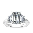 thumbnail image 1 of 0.80 T.C.W Brilliant Emerald Cut Natural Diamond Wonderful Three Stone Engagement Ring for Women Solid 14K White Gold Size 3, 1 of 7