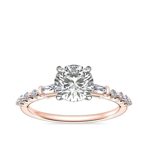 0.80 Ct Round Brilliant Cut Natural Diamond Solitaire Engagement Ring for Ladies in 14K Rose Gold Size 3 (F-G/VS1) by Diamond-Capitals