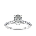 thumbnail image 1 of 0.80 T.C.W Excellent Oval Cut Natural Diamond Solitaire with Accents Sparkle Wedding Ring for Women in Solid 14K White Gold Size 7, 1 of 6